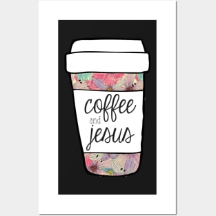 Coffee and Jesus Pastel Floral Mug Posters and Art